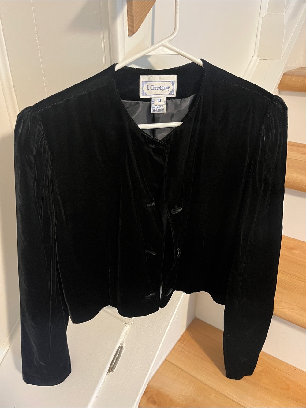Black Velvet Cropped Jacket